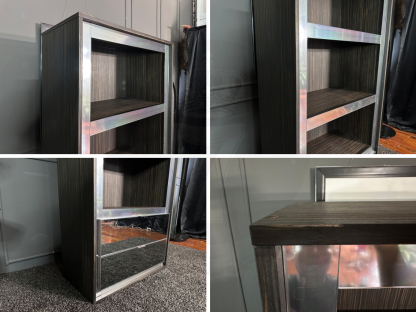 19 ชั้นวางของอเนกประสงค์ ไม้ MDF แปะแผ่นลายไม้ 3 ชั้นวาง 2 ลิ้นชักกระจก SolfClose ขอบสแตนเลส แบรนด์ POSH ATELIER ตัวที่ 1