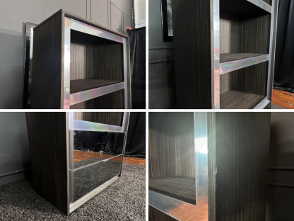 23 ชั้นวางของอเนกประสงค์ ไม้MDF แปะแผ่นลายไม้ 3 ชั้นวาง 2 ลิ้นชักกระจก SolfClose ขอบสแตนเลส แบรนด์ POSH ATELIER ตัวที่ 2