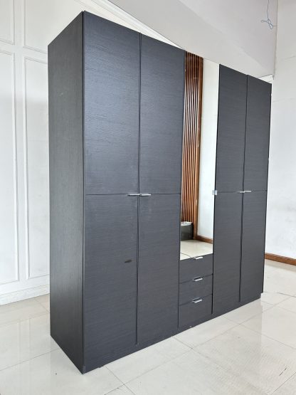 ตู้เสื้อผ้า แบรนด์ SB FURNITURE 4 บานเปิดทึบ 1 บานเปิดกระจกเงา