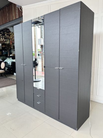 ตู้เสื้อผ้า แบรนด์ SB FURNITURE 4 บานเปิดทึบ 1 บานเปิดกระจกเงา