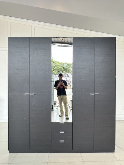 ตู้เสื้อผ้า แบรนด์ SB FURNITURE 4 บานเปิดทึบ 1 บานเปิดกระจกเงา