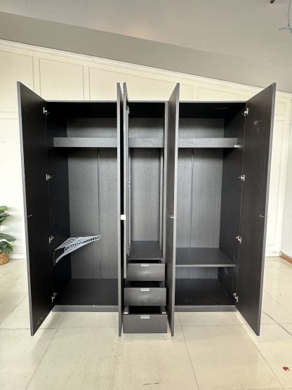 ตู้เสื้อผ้า แบรนด์ SB FURNITURE 4 บานเปิดทึบ 1 บานเปิดกระจกเงา