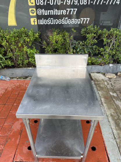 โต๊ะเตรียมสแตนเลสเกรด 304 มีชั้นวางด้านล่างขาปรับระดับได้ (ขนาดกว้าง 60 CM.)