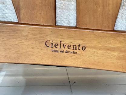 เก้าอี้อาร์มแชร์ แบรนด์ CIELVENTO เบาะหุ้มผ้าลายสีเขียว