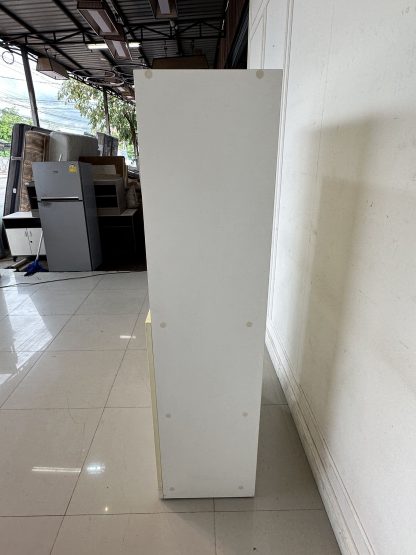 ตู้เก็บเอกสาร 2 บานเปิด 4 ชั้นวาง โครงไม้ MDF สีขาว
