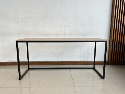 โต๊ะอเนกประสงค์ ท็อปไม้ MDF สีบีชลายไม้ โครงขาเหล็กสีดำ