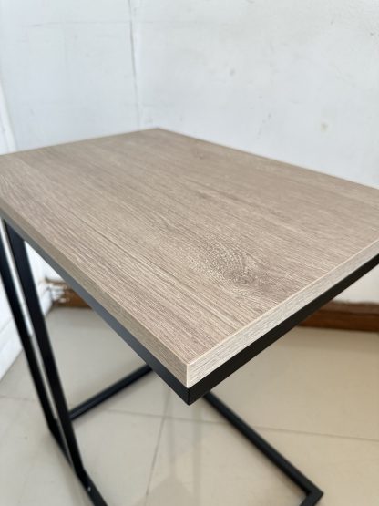 โต๊ะข้าง ท็อปไม้ MDF สีบีช ขาเหล็กสีดำ