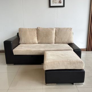 โซฟา 2 ที่นั่ง เบาะผ้าสีเทา ถอดปลอกได้