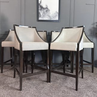 เก้าอี้บาร์ เบาะผ้าสีเทาเ… เก้าอี้บาร์ เบาะผ้าสีเทาเ…