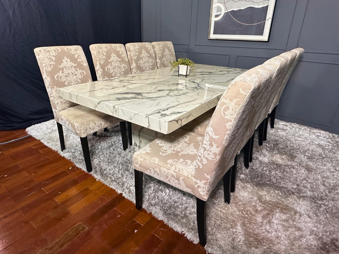 โต๊ะรับประทานอาหารหินอ่อน 8 ที่นั่ง พร้อมเก้าอี้ โต๊ะรับประทานอาหารหินอ่อน 8 ที่นั่ง พร้อมเก้าอี้