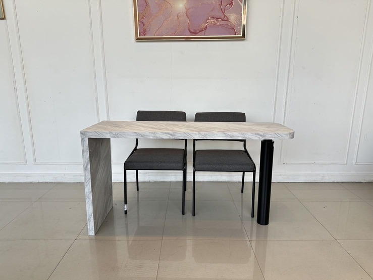ชุดโต๊ะทานอาหาร 2 ที่นั่ง ท็อปไม้ MDF ปิดผิวลายหินอ่อนสีขาว ขาเหล็กสีดำ พร้อมเก้าอี้ ชุดโต๊ะทานอาหาร 2 ที่นั่ง ท็อปไม้ MDF ปิดผิวลายหินอ่อนสีขาว ขาเหล็กสีดำ พร้อมเก้าอี้