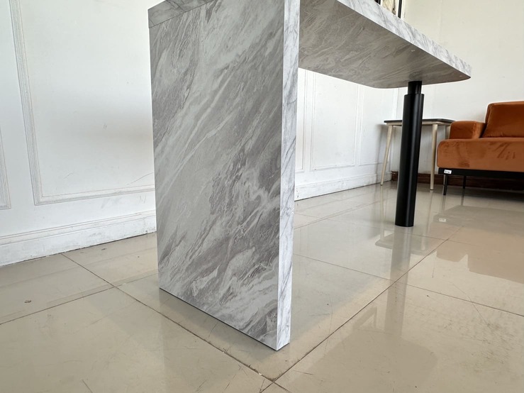 ชุดโต๊ะทานอาหาร 2 ที่นั่ง ท็อปไม้ MDF ปิดผิวลายหินอ่อนสีขาว ขาเหล็กสีดำ พร้อมเก้าอี้ ชุดโต๊ะทานอาหาร 2 ที่นั่ง ท็อปไม้ MDF ปิดผิวลายหินอ่อนสีขาว ขาเหล็กสีดำ พร้อมเก้าอี้