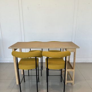 ชุดโต๊ะทานอาหาร 4 ที่นั่ง ท็อปกระจกดำ