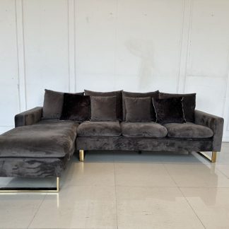 โซฟาทรงแอล เบาะผ้ากำมะหยี…