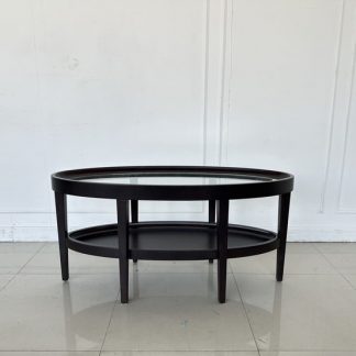 โต๊ะกลาง ท็อปไม้ MDF สีดำ ขาเหล็ก