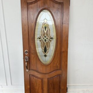 บานประตูไม้จริง กระจกสีวง…