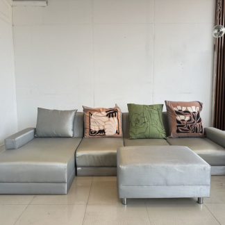 โซฟาแอล เบาะผ้าไหมสีเทา พ…