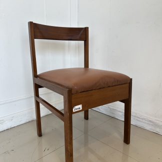 เก้าอี้ไม้สัก เบาะหนัง PU…
