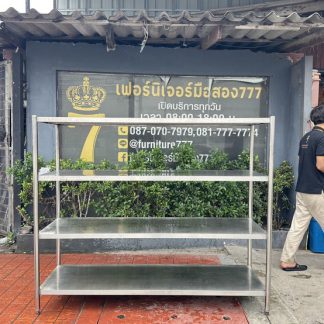 ชั้นวางของสแตนเลส เกรด 304 4 ชั้นวาง ( ขนาดกว้าง 180 CM.)