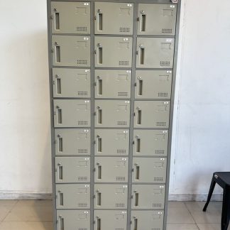 ตู้ล็อคเกอร์เหล็ก 24 ช่อง แบรนด์ ROCKY โครงสีเทา