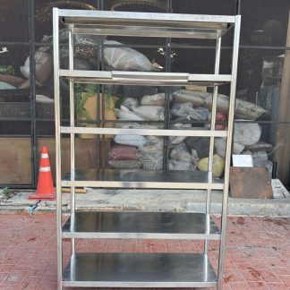 เตาสแตนเลส เกรด 304 (เตายุโรป) 6 หัว หัวเตา KB 5 ใต้เตามีชั้นวางระแนง