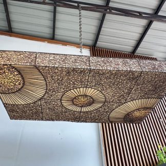 โคมไฟแชนเดอร์เลีย ทรงกลม 7 ชั้น ประดับคริสตัส โครงเหล็กสีทอง