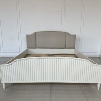 เตียงนอน 6 ฟุต หัวเตียงและโครงไม้ MDF สีบีชลายไม้