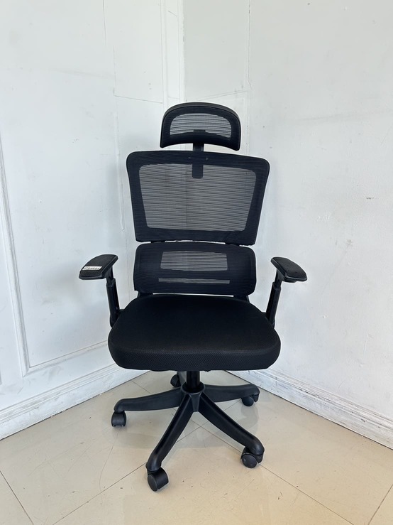 เก้าอี้สำนักงานหลังสูง มีที่พักคอ เบาะผ้า พิงหลังตาข่าย เก้าอี้สำนักงานหลังสูง มีที่พักคอ เบาะผ้า พิงหลังตาข่าย
