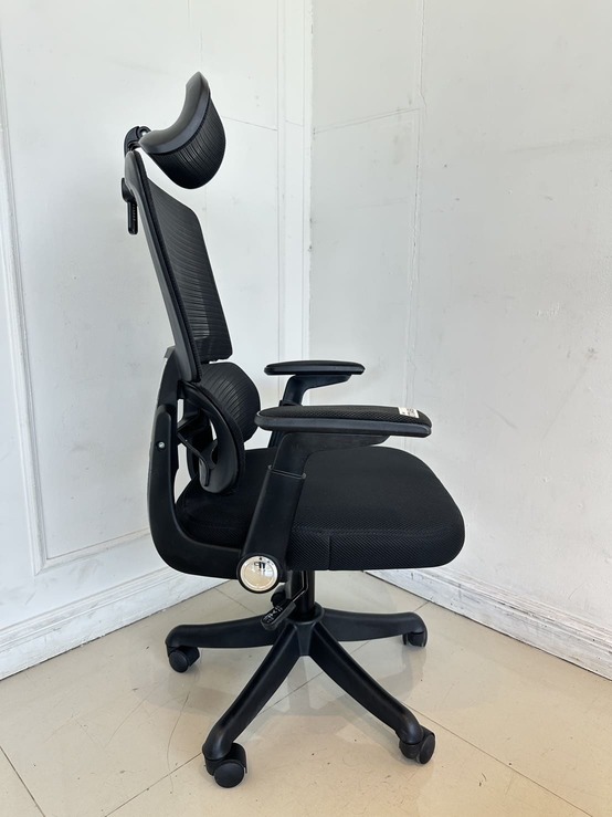 เก้าอี้สำนักงานหลังสูง มีที่พักคอ เบาะผ้า พิงหลังตาข่าย เก้าอี้สำนักงานหลังสูง มีที่พักคอ เบาะผ้า พิงหลังตาข่าย