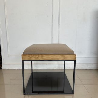 สตูล เบาะหนัง PU สีเทา